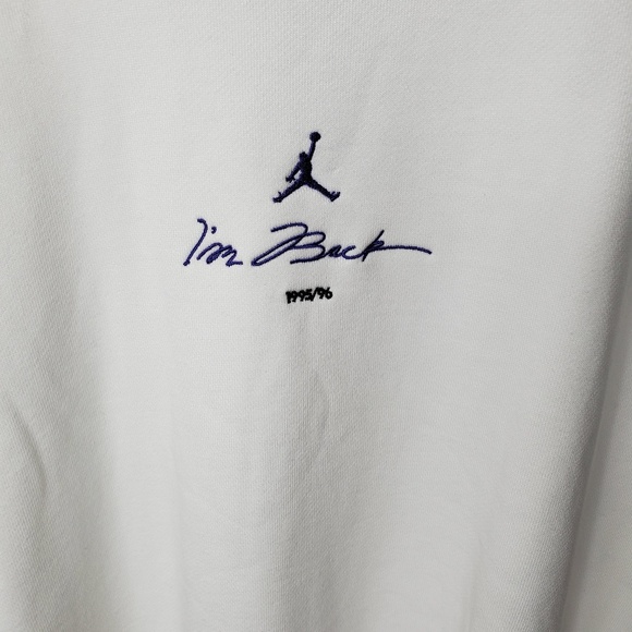 White Jordan Sweatshirt XL "I'M BACK" - Picture 3 of 5